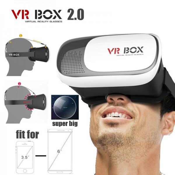 3D Virtualios realybės akiniai "VR BOX 2.0" tinka telefonams su 4,5-6" ekranais (3D žaidimams ir filmams, palaiko Android ir iOS platformas,be valdymo pulto)